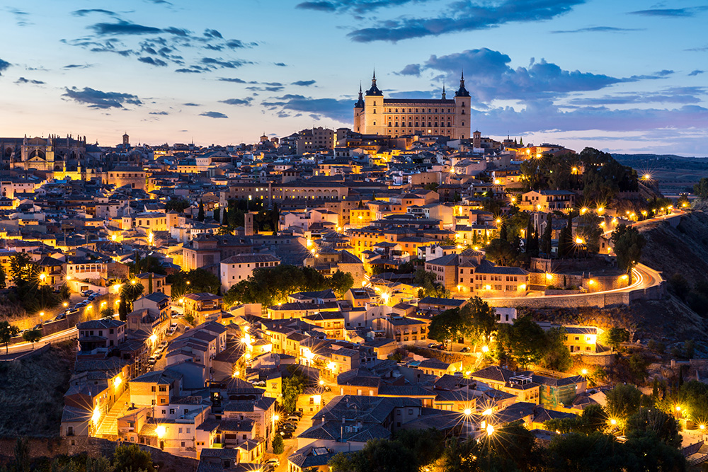 Madrid, Spain hill and church