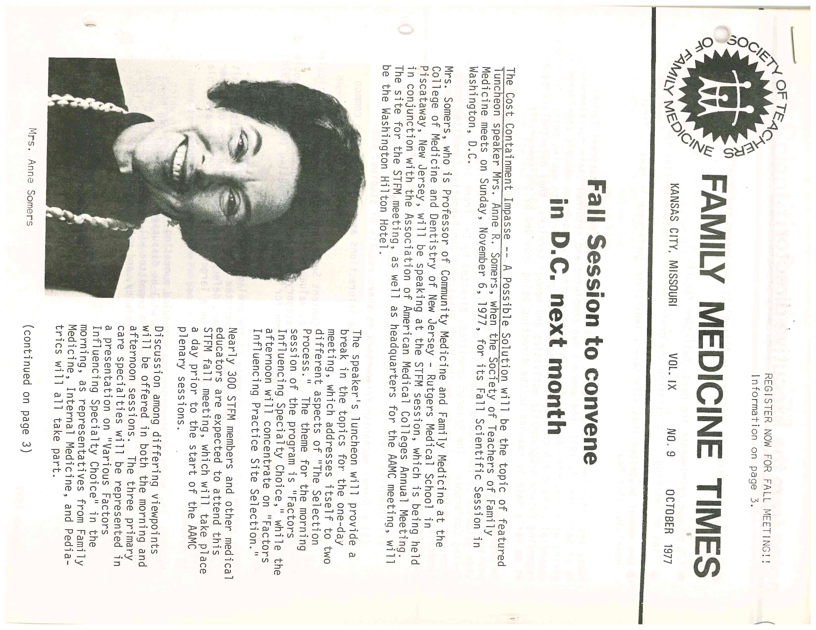 Family Medicine Times October 1977